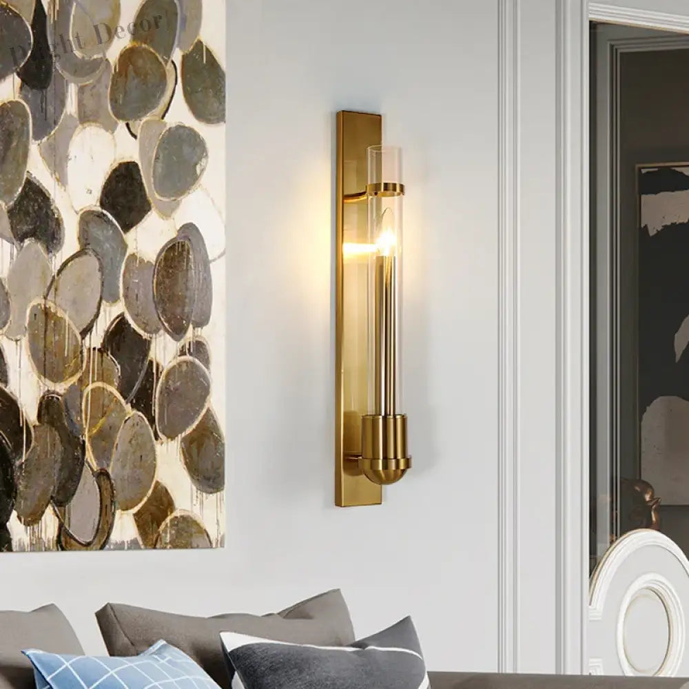 Elegant Modern American Style Wall Lamp - Golden Luminaire Perfect For Creating A Home Atmosphere