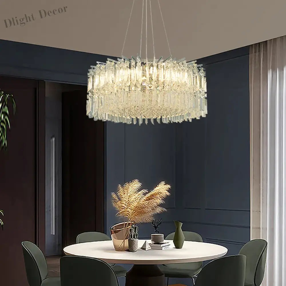 Elegant Modern Crystal Chrome Chandelier - A Luxury Glossy Fixture For Living Rooms Bedrooms And