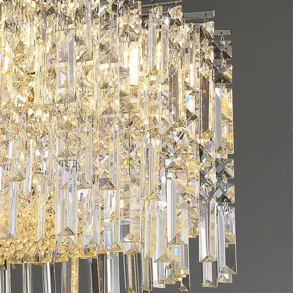 Elegant Modern Crystal Chrome Chandelier - A Luxury Glossy Fixture For Living Rooms Bedrooms And