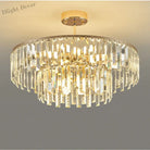 Elegant Modern Crystal Gold Chandelier - Round Smoked Gray Design Perfect For Luxury Living Rooms