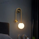 Elegant Modern Wall Lamp With Glass Ball Lampshade - Led Gold Luminaire Ideal For Home Decor Living