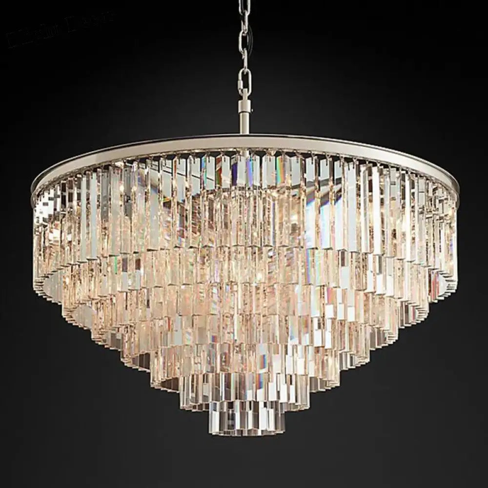 Elegant Nordic Postmodern Crystal Chandeliers - Luxury Round Lighting For Villas Homes Restaurants