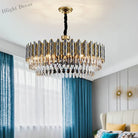 Elegant Post - Modern Black Crystal Chandelier - A Simple Atmosphere Fixture For Living Rooms