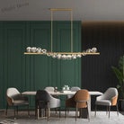 Elegant Rectangle Copper Chandelier - A Luxurious Crystal Light Fixture For Kitchen Islands Hotel