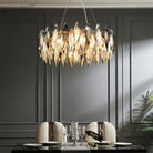 Elegant Round Gold Led Crystal Chandelier - A Modern Luxury Lighting Fixture For Dining Rooms