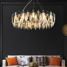 Elegant Round Gold Led Crystal Chandelier - A Modern Luxury Lighting Fixture For Dining Rooms