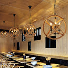 Elevate Your Space With Industrial Charm: The Factory Beige Globe Chandelier Pendant Lighting