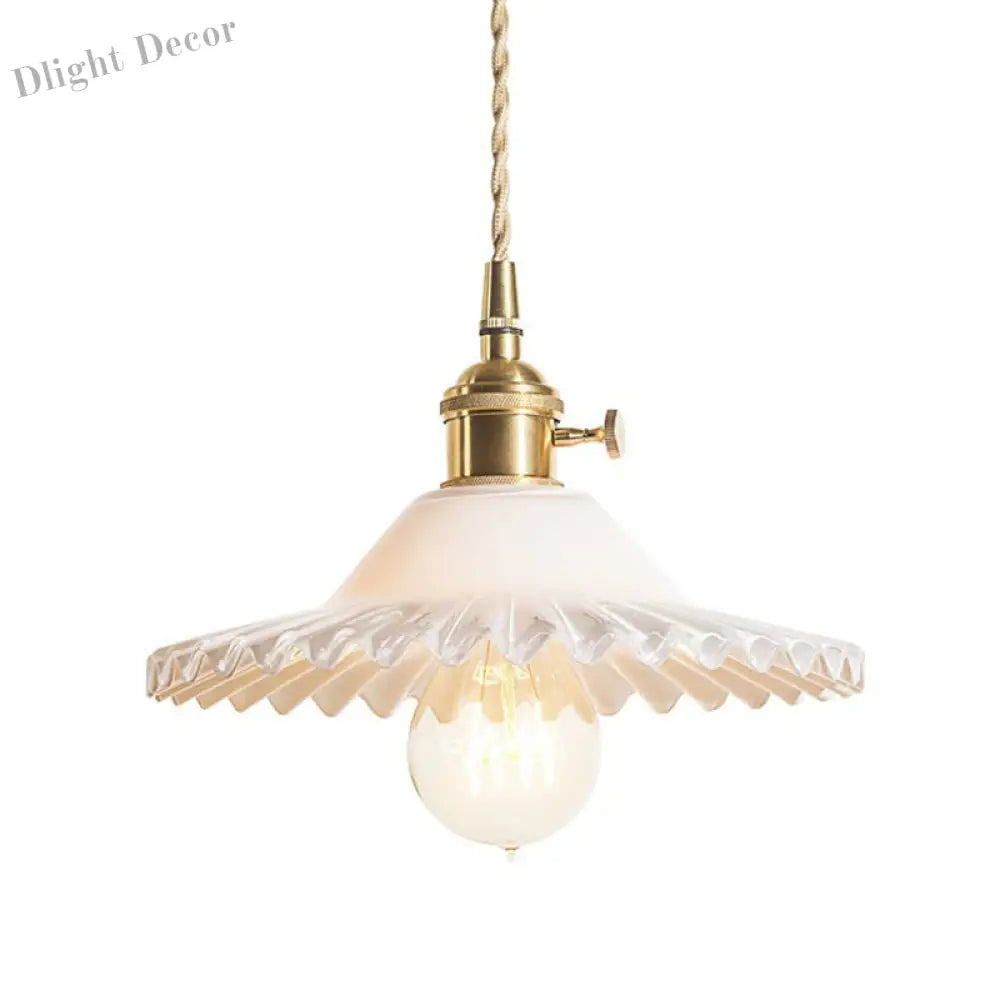 Eliana Scalloped Pendant: Vintage Charm With Green Hue (Multiple Color Options)