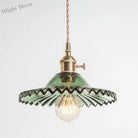 Eliana Scalloped Pendant: Vintage Charm With Green Hue (Multiple Color Options)