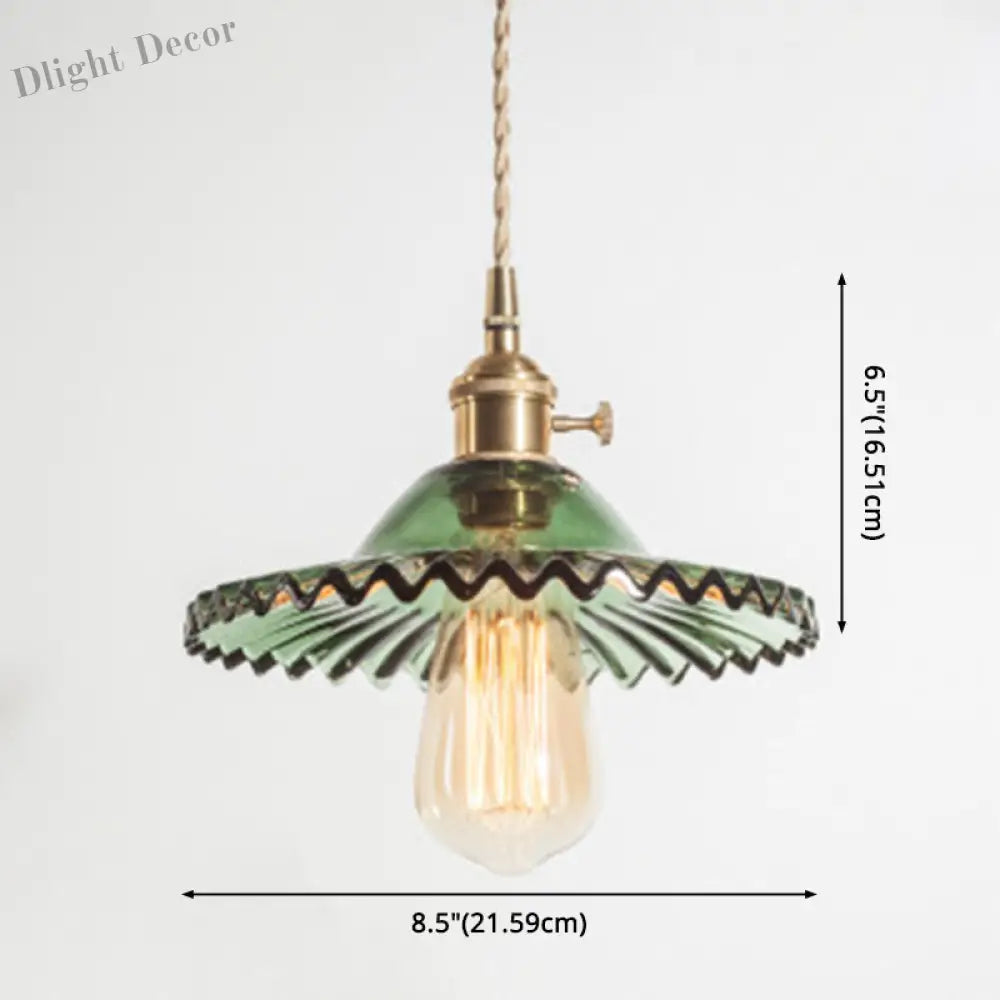 Eliana Scalloped Pendant: Vintage Charm With Green Hue (Multiple Color Options)