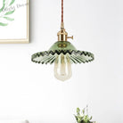 Eliana Scalloped Pendant: Vintage Charm With Green Hue (Multiple Color Options)