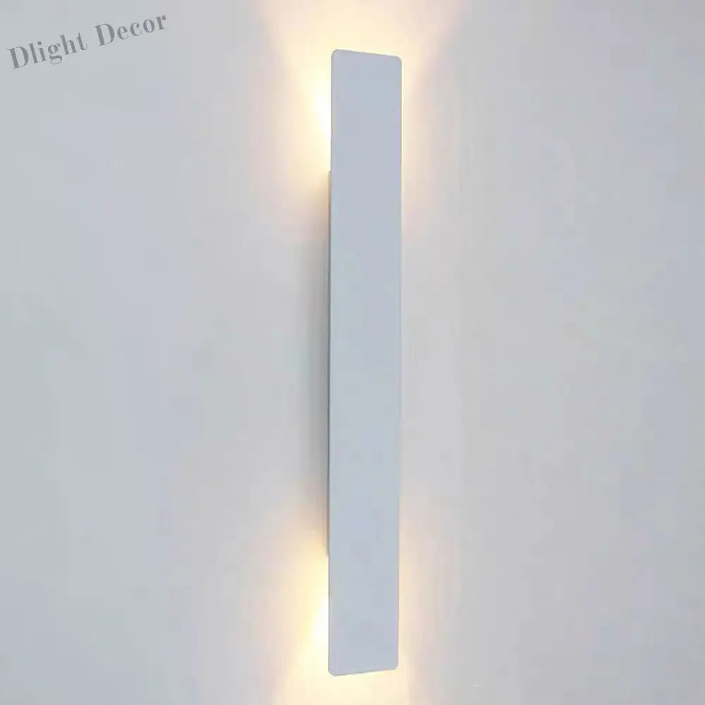 Élise’s Sleek Outdoor Led Strip Wall Lamp - 18W Black Aluminum For Bedroom And Exterior White