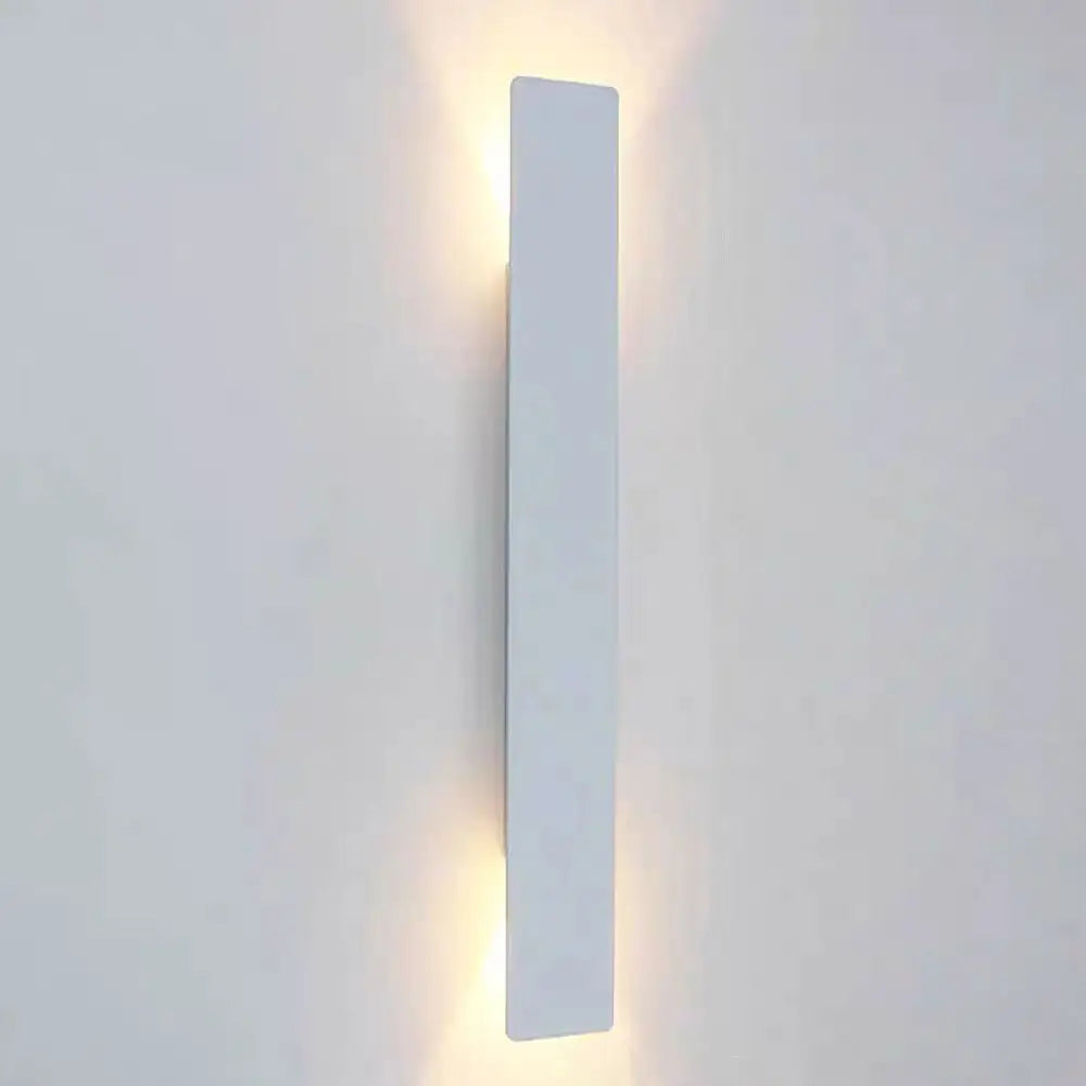 Élise’s Sleek Outdoor Led Strip Wall Lamp - 18W Black Aluminum For Bedroom And Exterior White