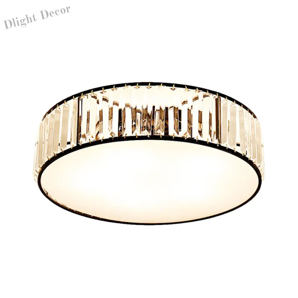 Elizabeth Crystal Drum Fixture - Modern Elegance For Bedrooms Ceiling Light