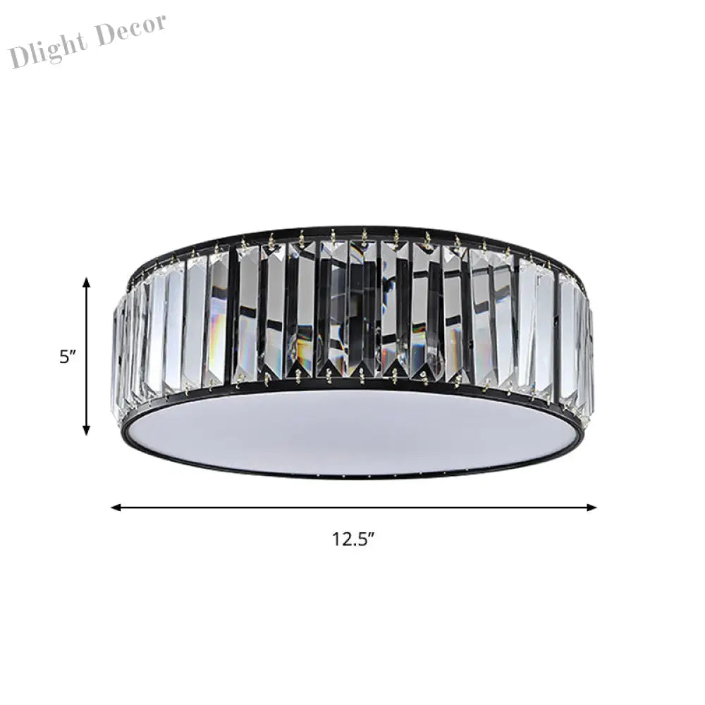 Elizabeth Crystal Drum Fixture - Modern Elegance For Bedrooms Ceiling Light