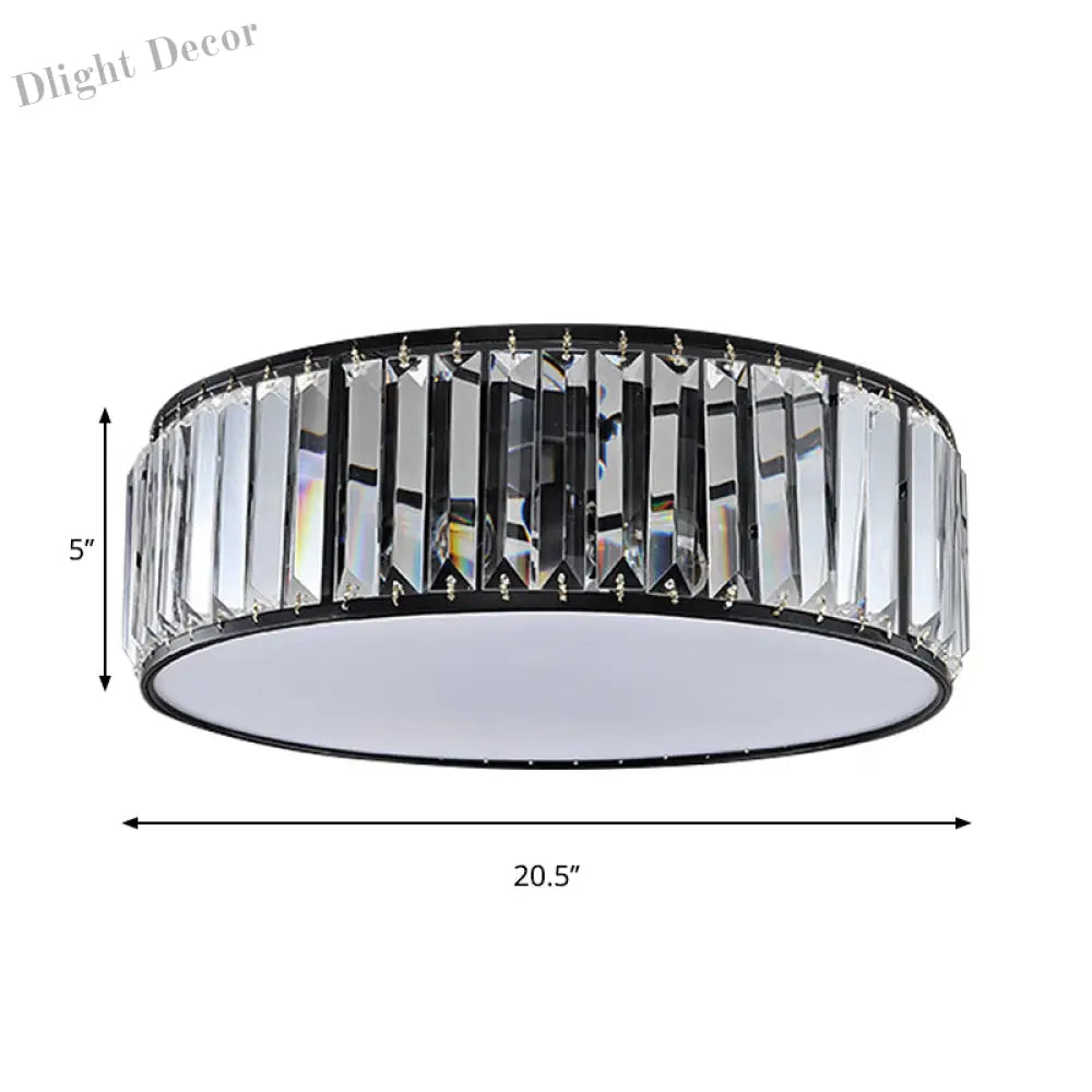 Elizabeth Crystal Drum Fixture - Modern Elegance For Bedrooms Ceiling Light