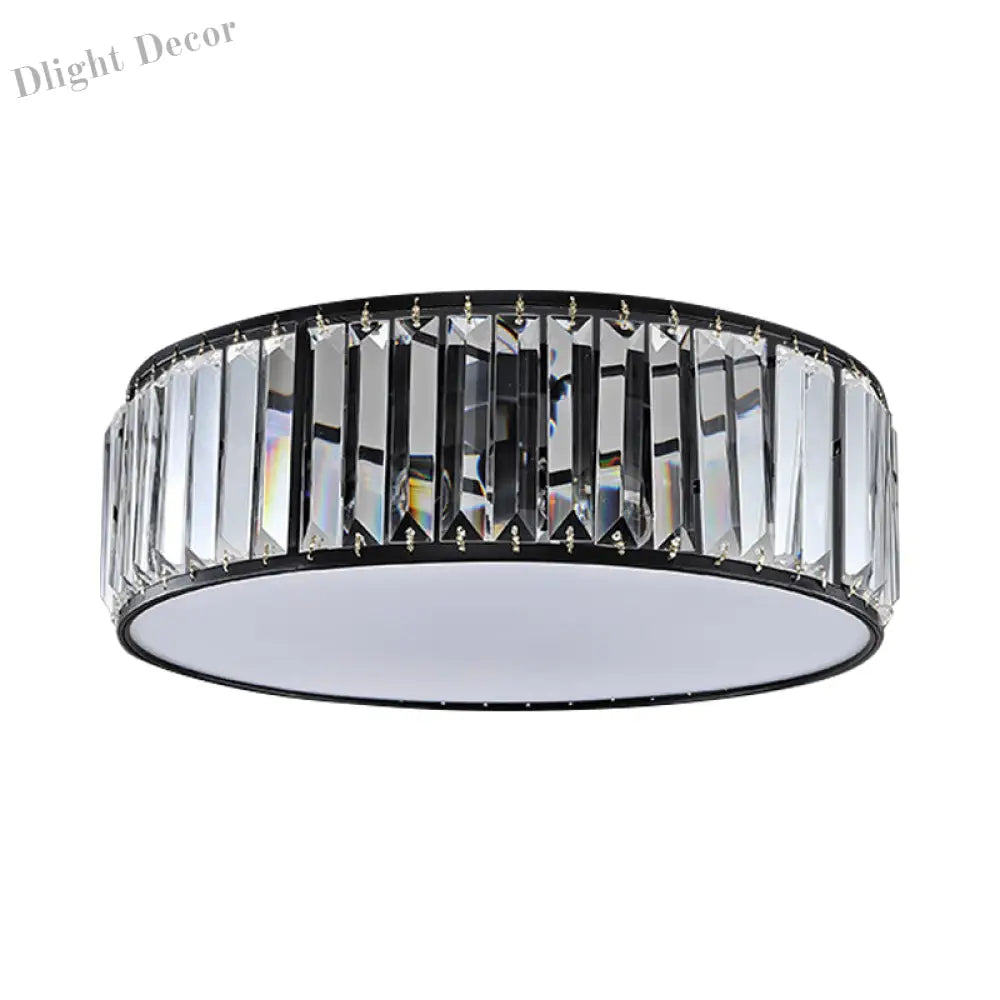 Elizabeth Crystal Drum Fixture - Modern Elegance For Bedrooms Ceiling Light