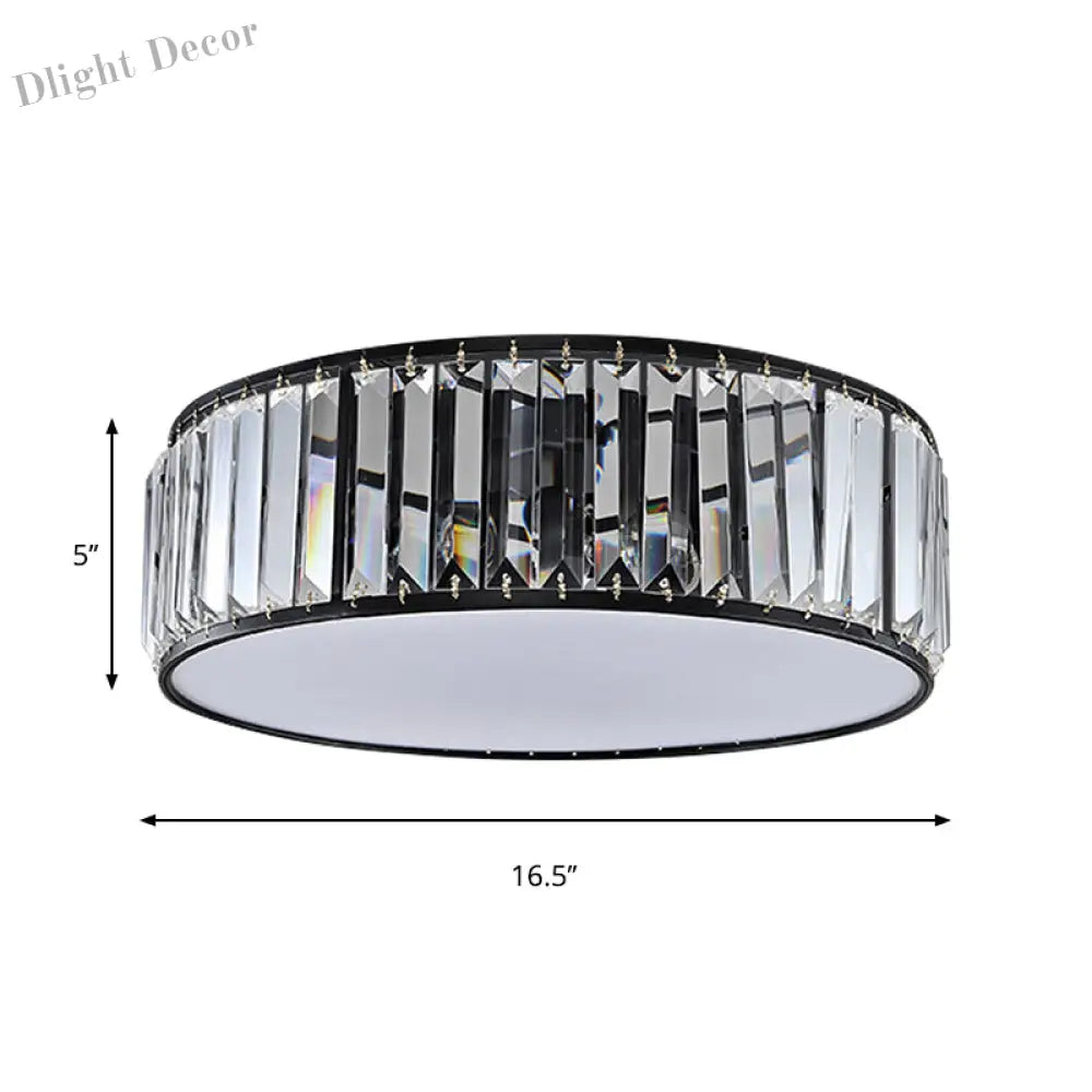 Elizabeth Crystal Drum Fixture - Modern Elegance For Bedrooms Ceiling Light