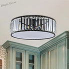 Elizabeth Crystal Drum Fixture - Modern Elegance For Bedrooms Ceiling Light