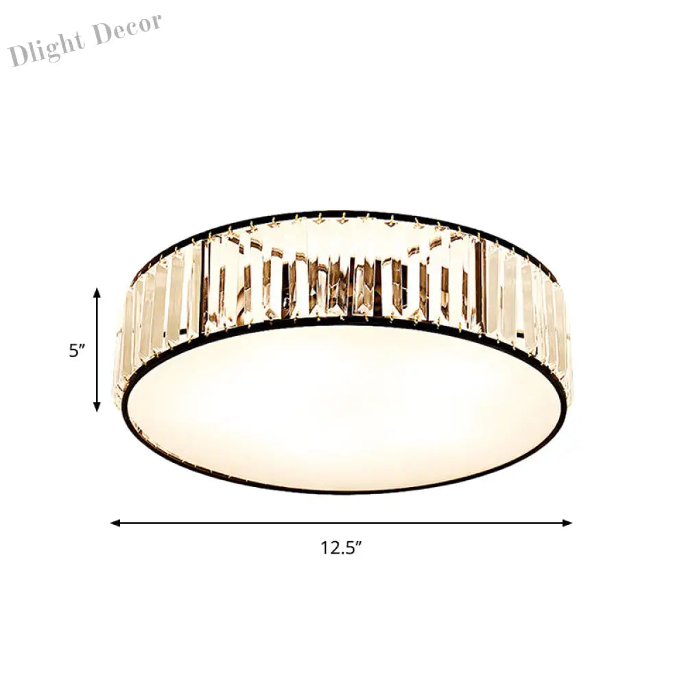 Elizabeth Crystal Drum Fixture - Modern Elegance For Bedrooms Ceiling Light