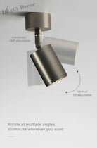 Ella’s Led Ceiling Spotlight In Nickel - 7W Cri97 With Flicker - Free Design And Rotational Accent