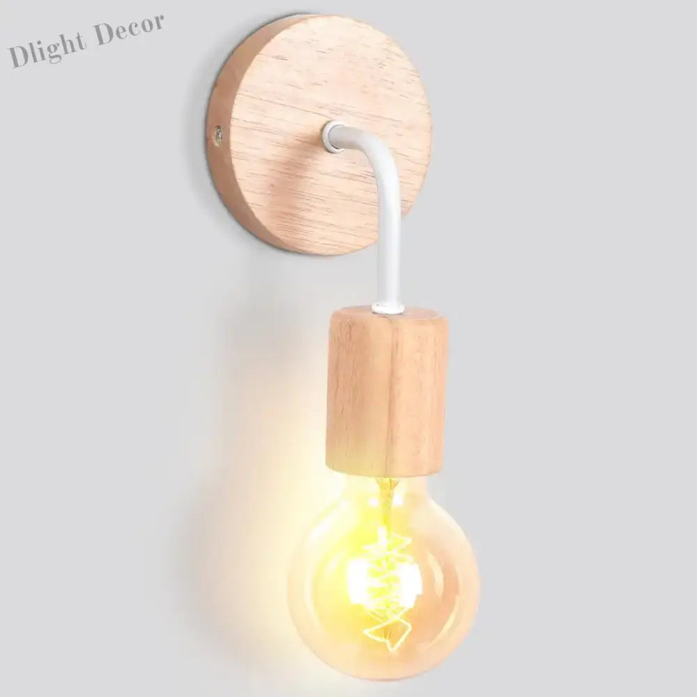 Ella’s Vintage Industrial Wood Wall Lamp Wall Light