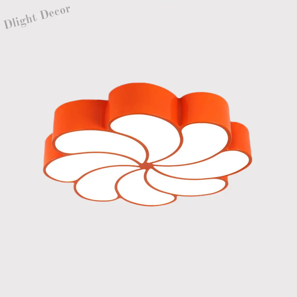 Elliana Modern Led Ceiling Light - Playful Orange & Yellow Spiral Design