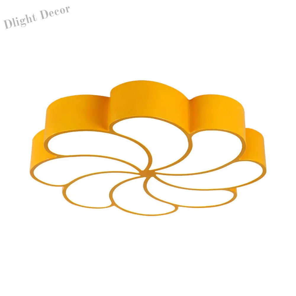 Elliana Modern Led Ceiling Light - Playful Orange & Yellow Spiral Design