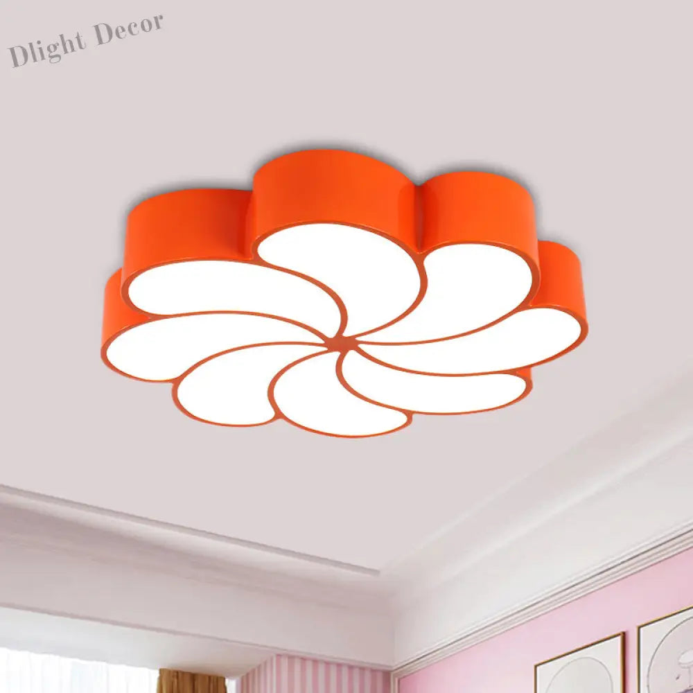 Elliana Modern Led Ceiling Light - Playful Orange & Yellow Spiral Design