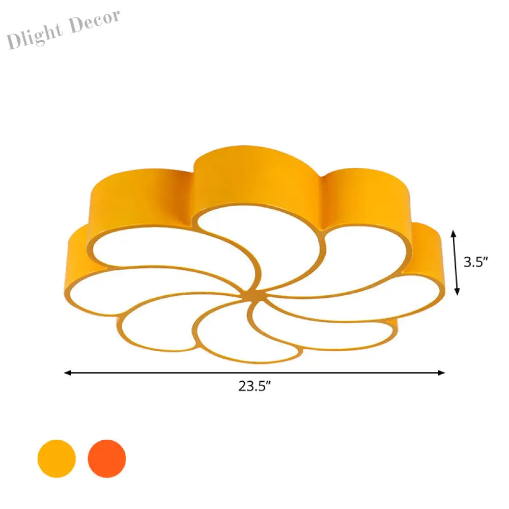 Elliana Modern Led Ceiling Light - Playful Orange & Yellow Spiral Design