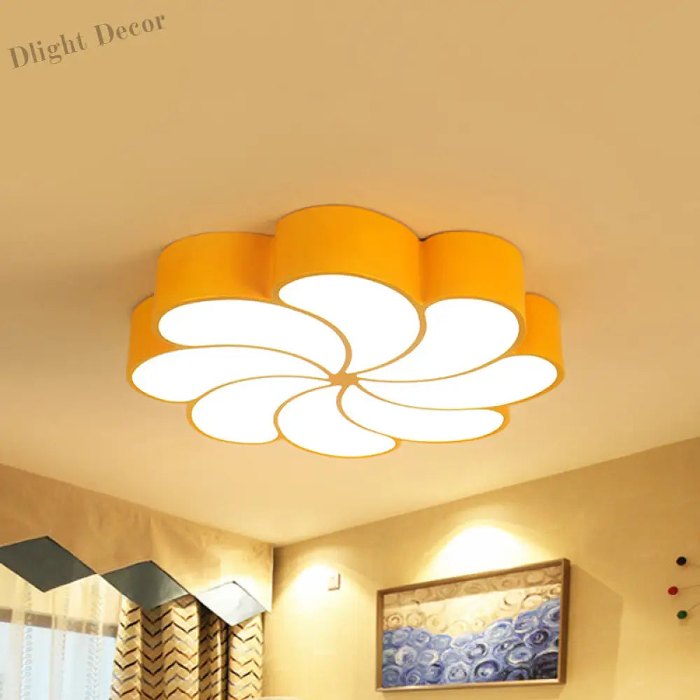 Elliana Modern Led Ceiling Light - Playful Orange & Yellow Spiral Design