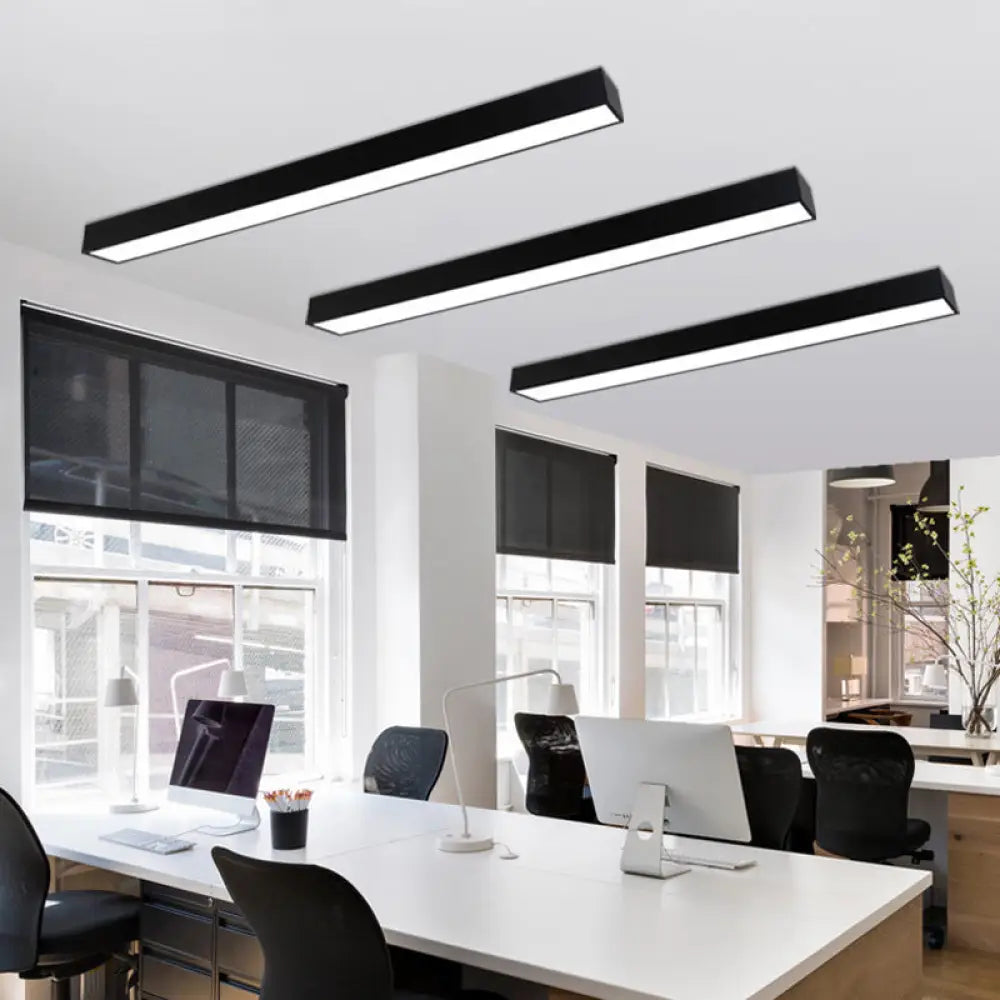 Ember Efficiency Meets Minimalism: Led Office Ceiling Light Black / Small 35.5’