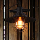 Embolden Your Space With Industrial Elegance: The Black Iron Ceiling Pendant Clear Glass Shade