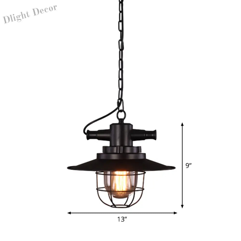 Embolden Your Space With Industrial Elegance: The Black Iron Ceiling Pendant Clear Glass Shade