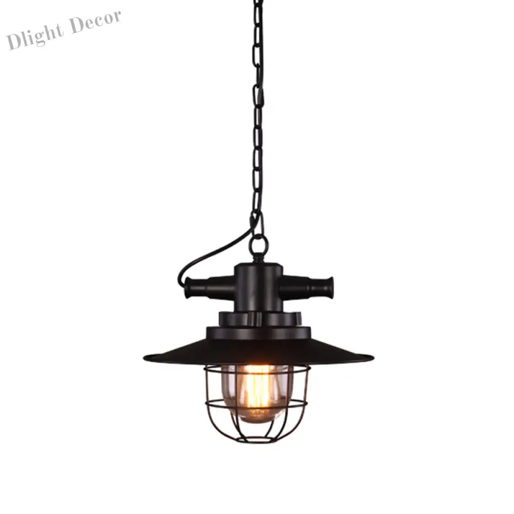 Embolden Your Space With Industrial Elegance: The Black Iron Ceiling Pendant Clear Glass Shade