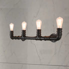 Embrace Industrial Charm And Ample Illumination: The 4 - Bulb Linear Pipe Wall Sconce Bronze Wall