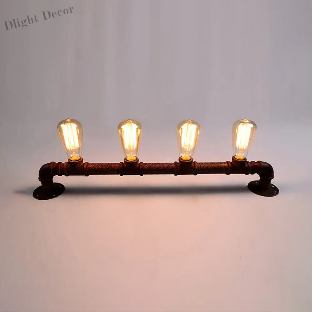 Embrace Industrial Charm And Ample Illumination: The 4 - Bulb Linear Pipe Wall Sconce Wall Light