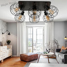 Embrace Industrial Charm And Ample Illumination: The Global Cage Semi - Flush Ceiling Light Fixtures