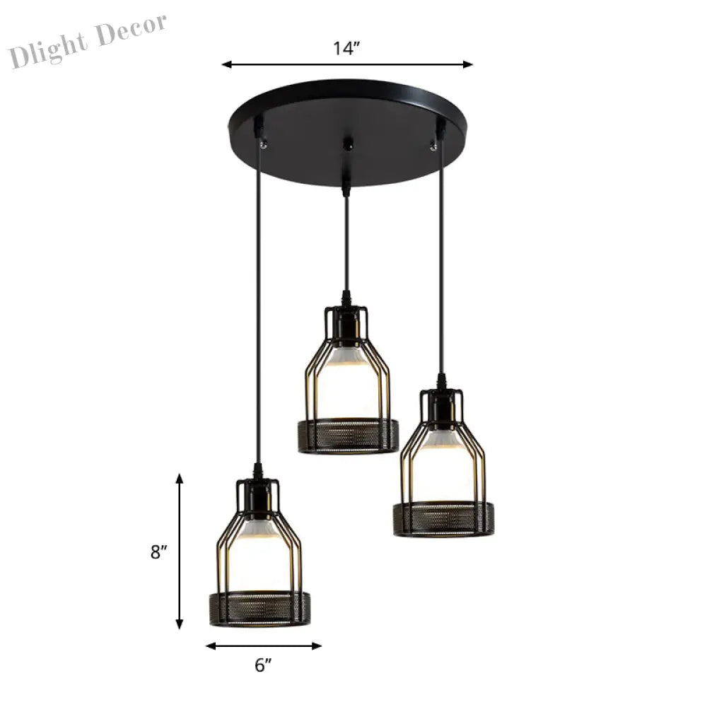 Embrace Industrial Charm And Ample Illumination: The Iron Bottle Frame Cluster Pendant Lighting