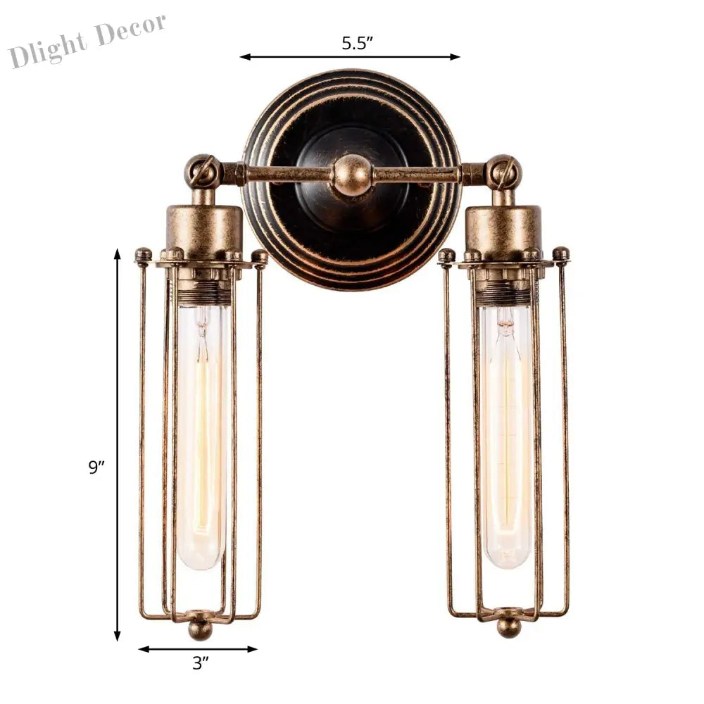 Embrace Industrial Charm And Flexible Illumination: The Rustic Cage Wall Sconce Wall Light