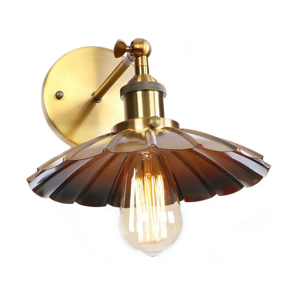 Embrace Industrial Versatility: The Adjustable Wall Sconce With Selectable Shade Brass / B Wall