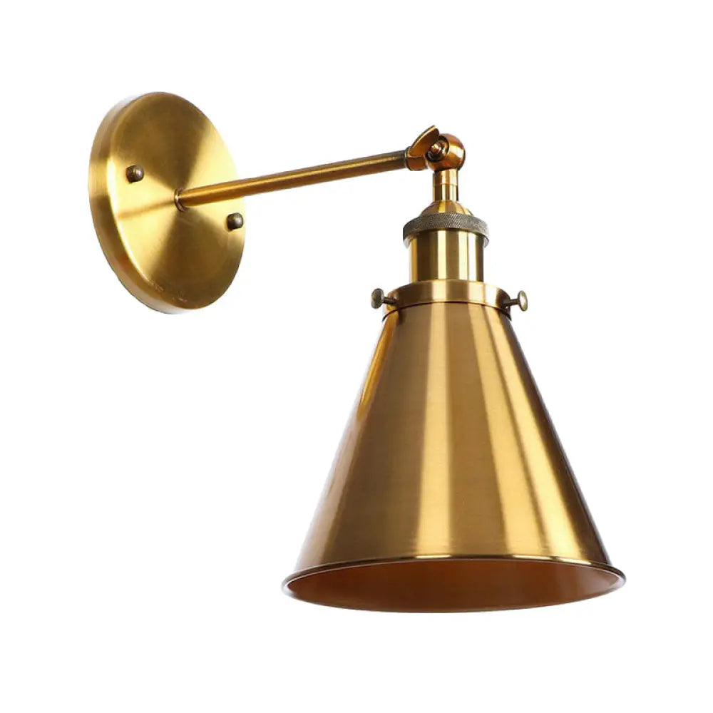 Embrace Industrial Versatility: The Adjustable Wall Sconce With Selectable Shade Brass / E Wall