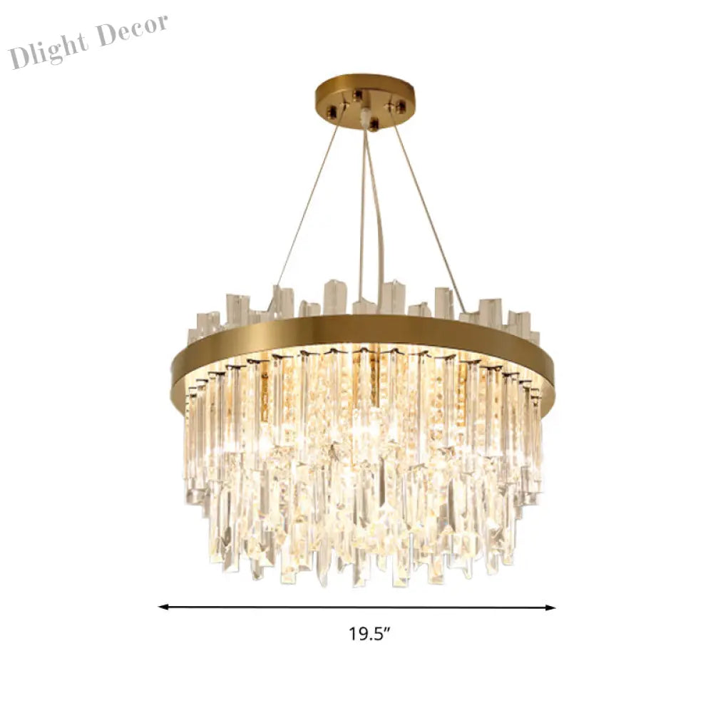 Embrace Modern Elegance With The Faceted Crystal Cylinder Chandelier