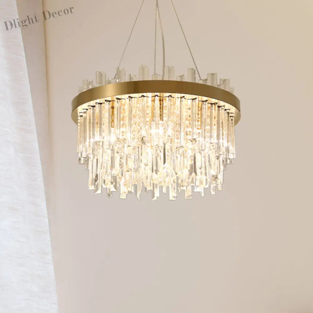 Embrace Modern Elegance With The Faceted Crystal Cylinder Chandelier