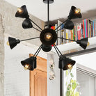 Embrace The Mid - Century Charm: The Industrial Sputnik Chandelier 12 / Black