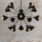 Embrace The Mid - Century Charm: The Industrial Sputnik Chandelier 15 / Black