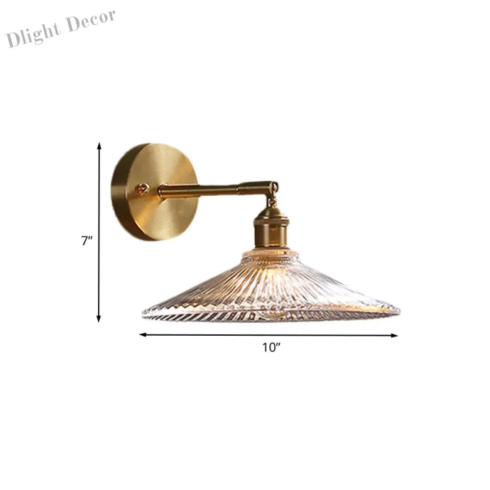 Emerson Classic Embrace: Brass Wall Sconce With Scalloped Glass Shade