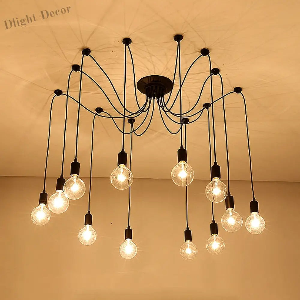 Emma’s Led Spider Chandelier - Diy Art Ceiling Lamp With Adjustable Wires Ceiling Light