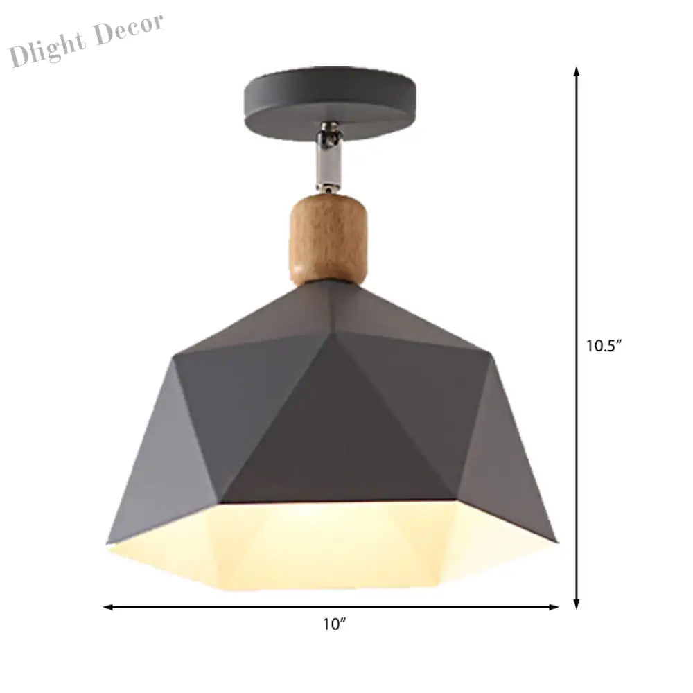 Emma’s Modern Adjustable Macaron Hexagon Ceiling Light - Elevate Your Space With Gray White And