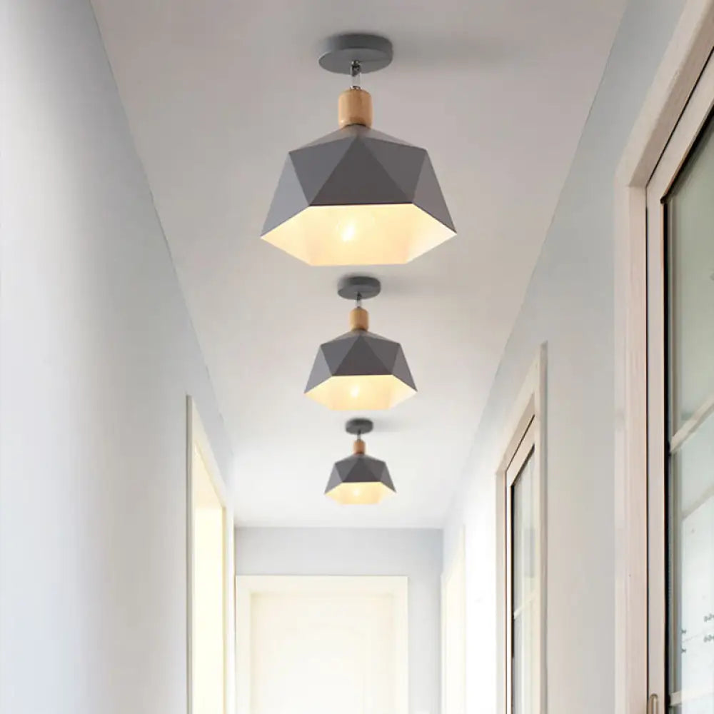 Emma’s Modern Adjustable Macaron Hexagon Ceiling Light - Elevate Your Space With Gray White And